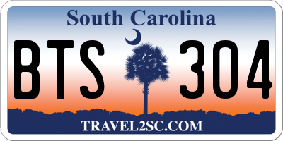SC license plate BTS304