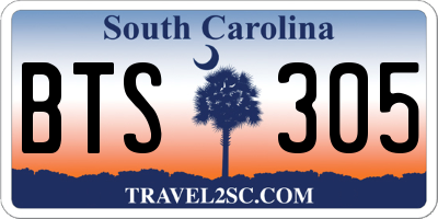 SC license plate BTS305