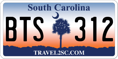 SC license plate BTS312