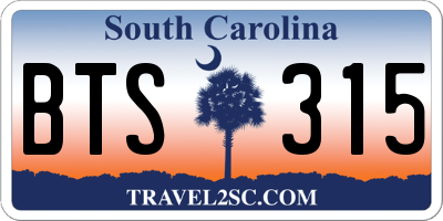 SC license plate BTS315