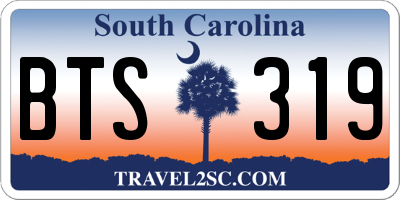SC license plate BTS319