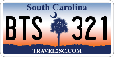 SC license plate BTS321