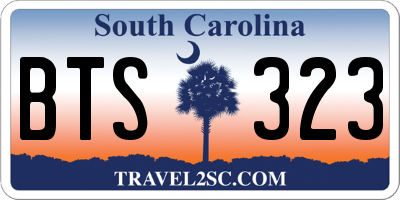 SC license plate BTS323