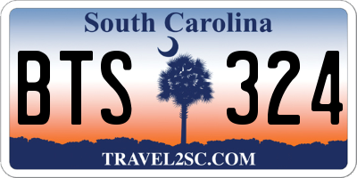 SC license plate BTS324