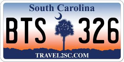 SC license plate BTS326