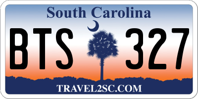 SC license plate BTS327