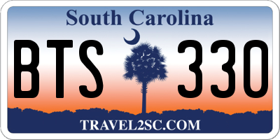 SC license plate BTS330
