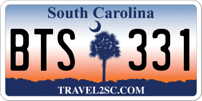SC license plate BTS331