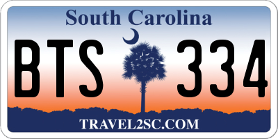 SC license plate BTS334