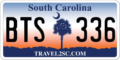 SC license plate BTS336