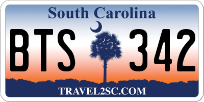 SC license plate BTS342