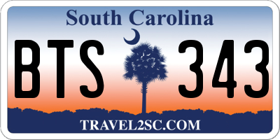 SC license plate BTS343