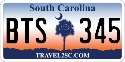 SC license plate BTS345