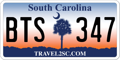 SC license plate BTS347