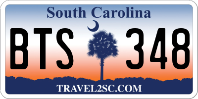 SC license plate BTS348