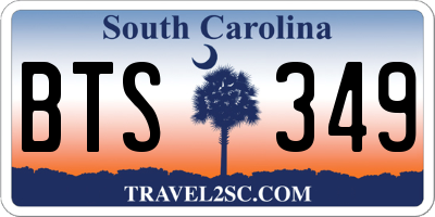 SC license plate BTS349