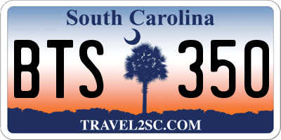 SC license plate BTS350