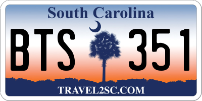 SC license plate BTS351