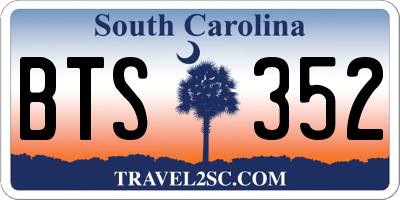 SC license plate BTS352