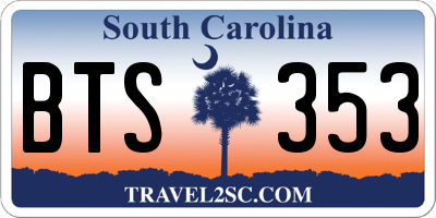 SC license plate BTS353