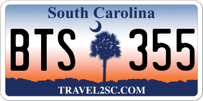 SC license plate BTS355
