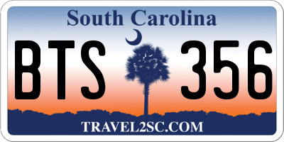 SC license plate BTS356