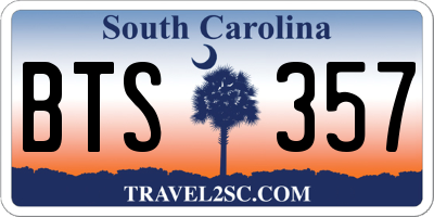 SC license plate BTS357