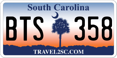 SC license plate BTS358