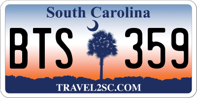 SC license plate BTS359