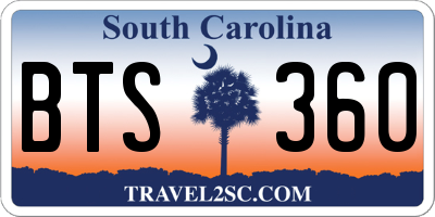 SC license plate BTS360