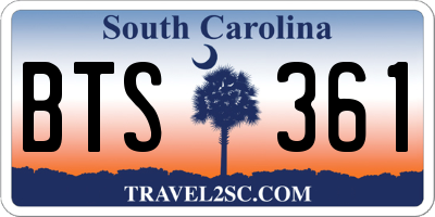 SC license plate BTS361