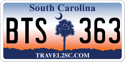 SC license plate BTS363