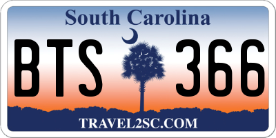 SC license plate BTS366