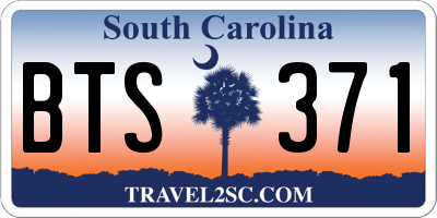 SC license plate BTS371