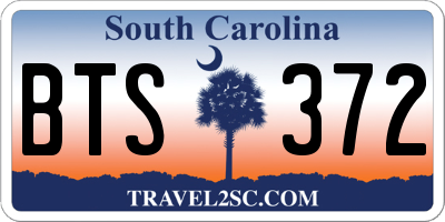 SC license plate BTS372