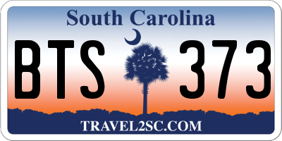 SC license plate BTS373
