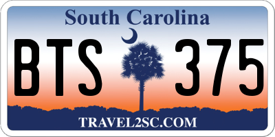 SC license plate BTS375