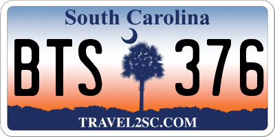 SC license plate BTS376