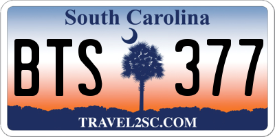 SC license plate BTS377