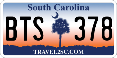 SC license plate BTS378