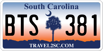 SC license plate BTS381
