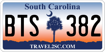 SC license plate BTS382