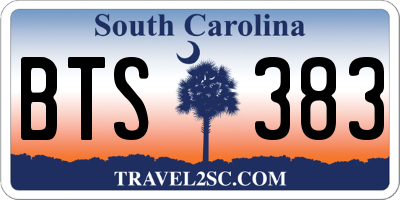 SC license plate BTS383