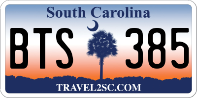 SC license plate BTS385