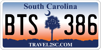 SC license plate BTS386
