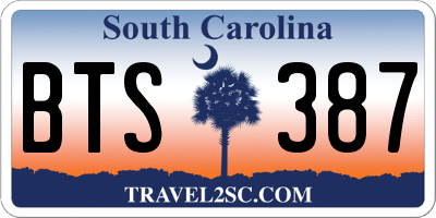SC license plate BTS387