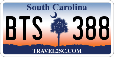SC license plate BTS388