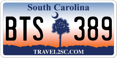 SC license plate BTS389