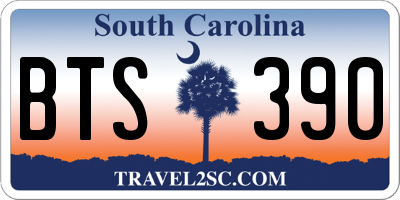 SC license plate BTS390