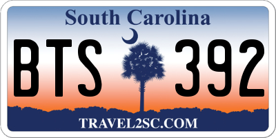 SC license plate BTS392